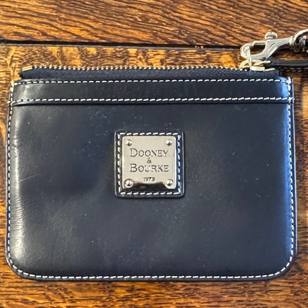 Dooney & Bourke Black Wristlet with Silver Accents